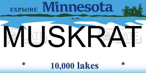 MUSKRAT Minnesota License Plate