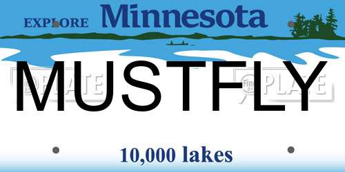MUSTFLY Minnesota License Plate