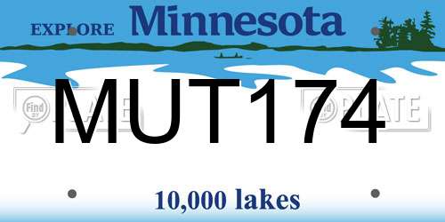 MUT174 Minnesota License Plate
