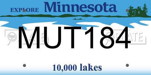 MUT184 Minnesota License Plate