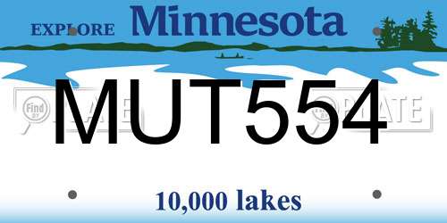 MUT554 Minnesota License Plate