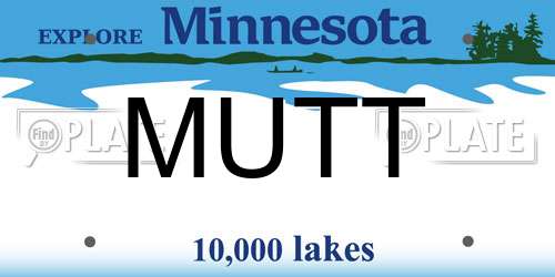 MUTT Minnesota License Plate