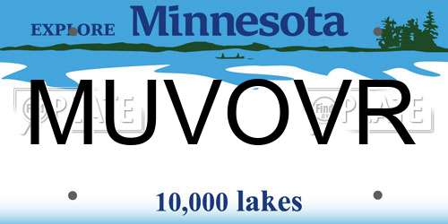 MUVOVR Minnesota License Plate