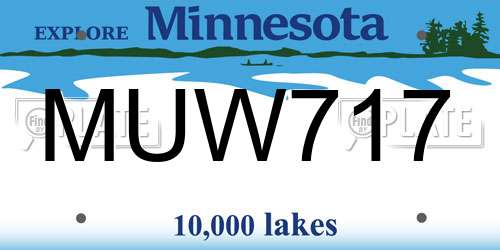 MUW717 Minnesota License Plate