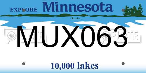MUX063 Minnesota License Plate