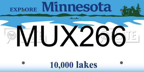 MUX266 Minnesota License Plate