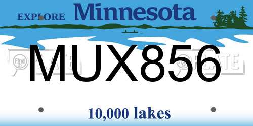 MUX856 Minnesota License Plate