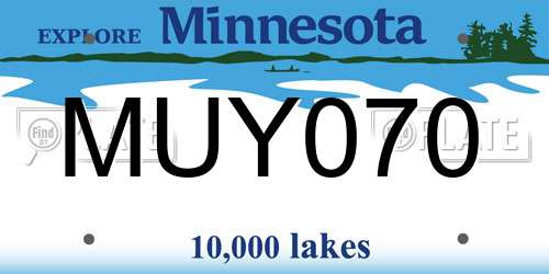MUY070 Minnesota License Plate