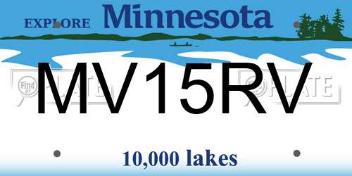 MV15RV Minnesota License Plate
