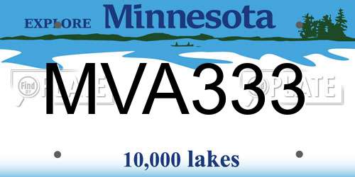 MVA333 Minnesota License Plate