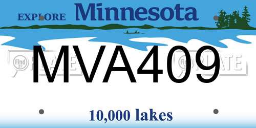 MVA409 Minnesota License Plate