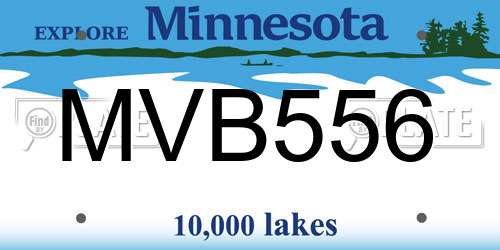 MVB556 Minnesota License Plate