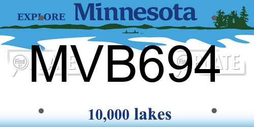 MVB694 Minnesota License Plate