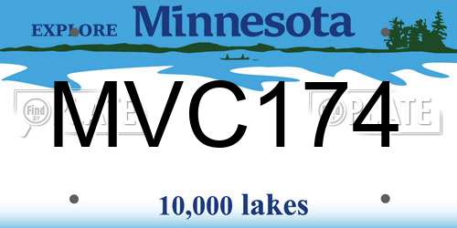 MVC174 Minnesota License Plate