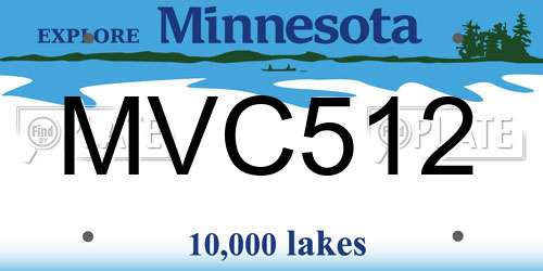 MVC512 Minnesota License Plate