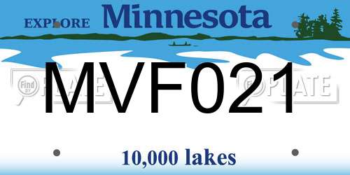 MVF021 Minnesota License Plate