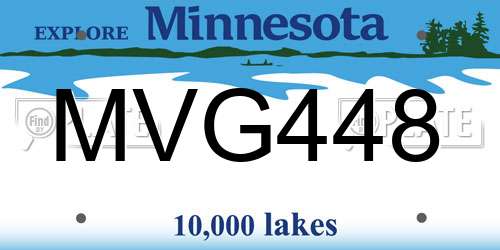 MVG448 Minnesota License Plate