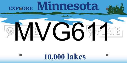 MVG611 Minnesota License Plate