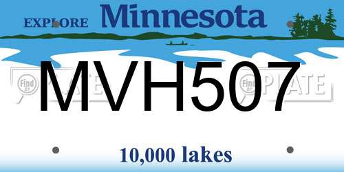 MVH507 Minnesota License Plate