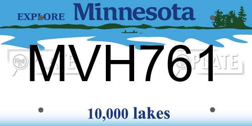 MVH761 Minnesota License Plate