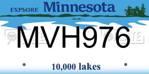 MVH976 Minnesota License Plate