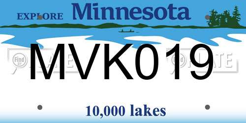 MVK019 Minnesota License Plate