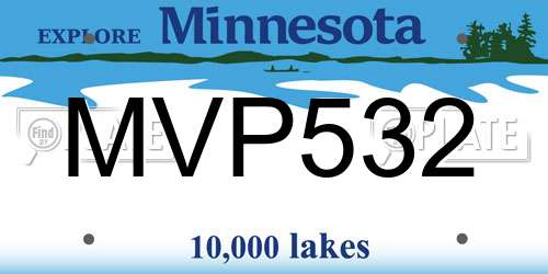 MVP532 Minnesota License Plate