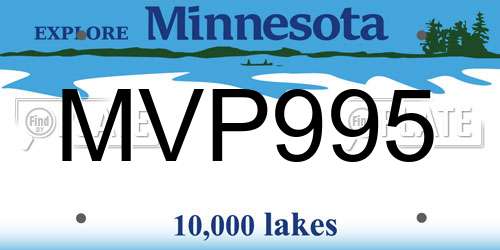 MVP995 Minnesota License Plate