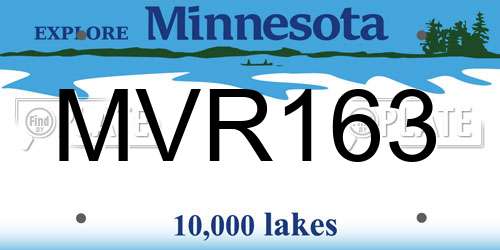 MVR163 Minnesota License Plate