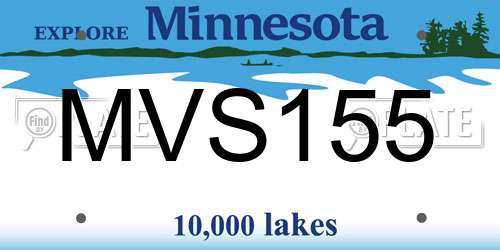 MVS155 Minnesota License Plate