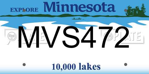MVS472 Minnesota License Plate