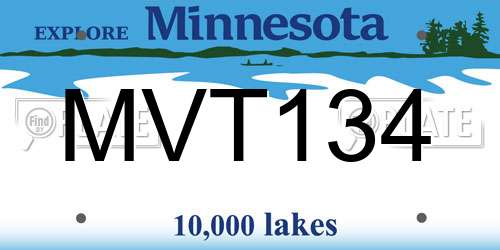 MVT134 Minnesota License Plate