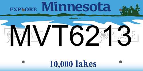 MVT6213 Minnesota License Plate