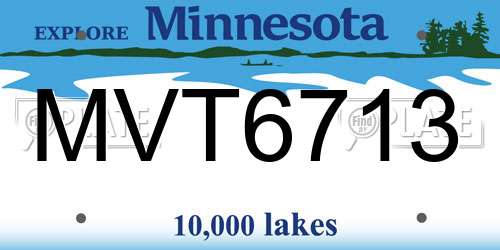 MVT6713 Minnesota License Plate