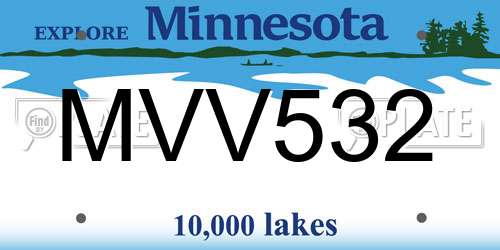 MVV532 Minnesota License Plate