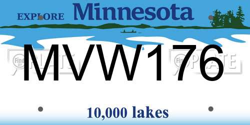 MVW176 Minnesota License Plate