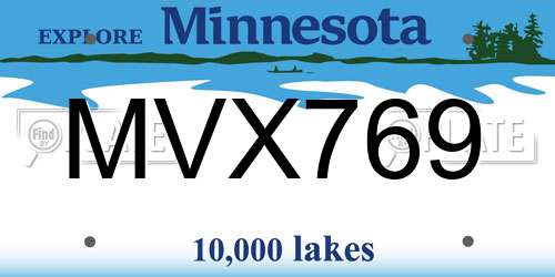 MVX769 Minnesota License Plate