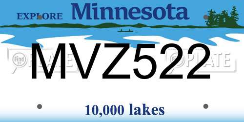 MVZ522 Minnesota License Plate