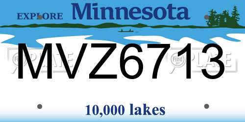 MVZ6713 Minnesota License Plate