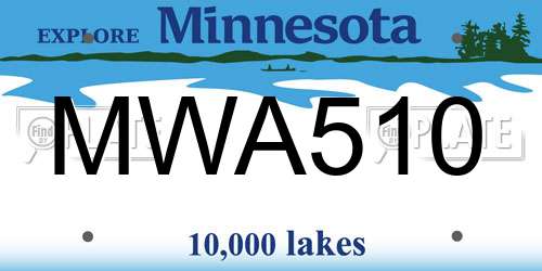 MWA510 Minnesota License Plate