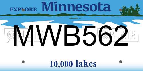 MWB562 Minnesota License Plate