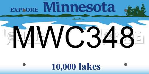 MWC348 Minnesota License Plate