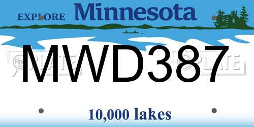 MWD387 Minnesota License Plate