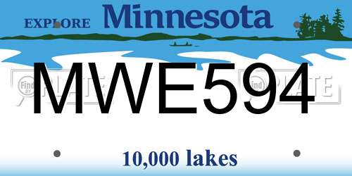 MWE594 Minnesota License Plate