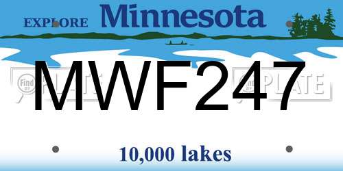 MWF247 Minnesota License Plate