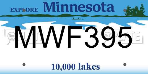 MWF395 Minnesota License Plate