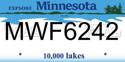 MWF6242 Minnesota License Plate