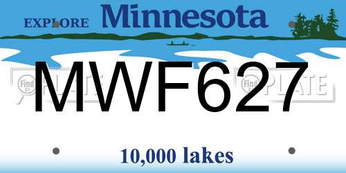 MWF627 Minnesota License Plate