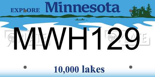 MWH129 Minnesota License Plate