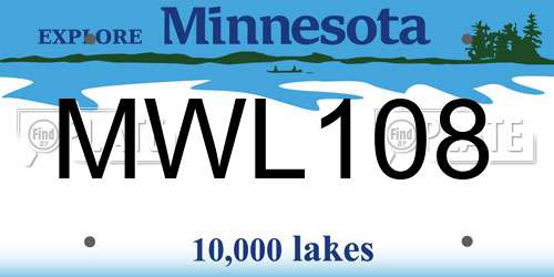 MWL108 Minnesota License Plate